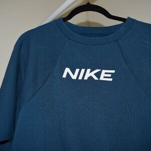 NIKE Cropped Blue Performance Crewneck - Size Small